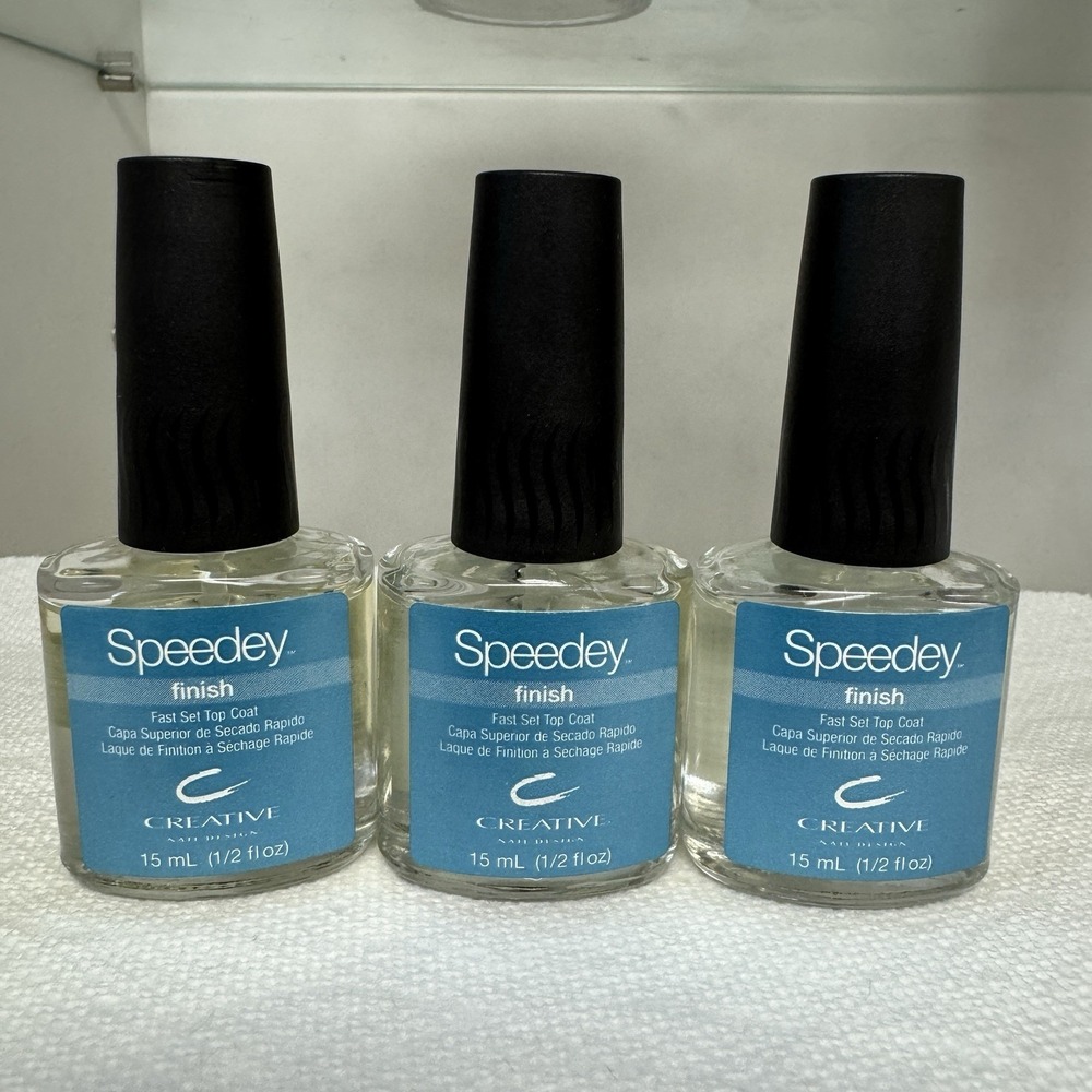3 Pack Creative Speedey Finish Fast Set Top Coat Nail Clear New Without Box